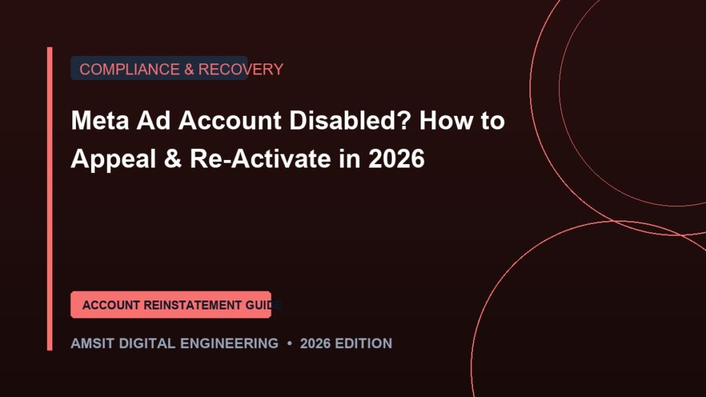 Meta Ad Account Disabled Appeal and Recovery Guide 2026