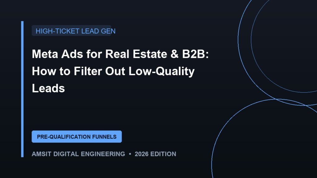 Meta Ads for Real Estate and B2B Lead Quality Optimization 2026