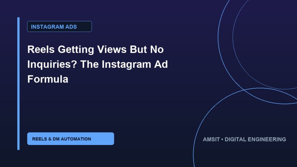 Reels Getting Views But No Inquiries? The Instagram Ad Formula