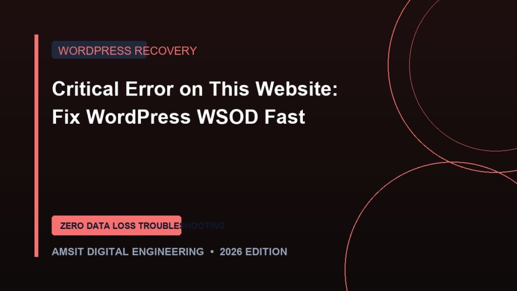 Fix there has been a critical error on this website and WordPress white screen of death without losing data